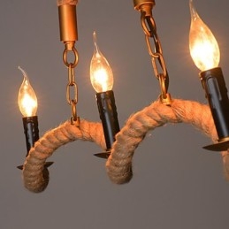 Lumanare Canepa Candelabru Vintage Pandantiv Fier Forjat Val Canepa Corda Candelabru