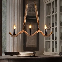 Lumanare Canepa Candelabru Vintage Pandantiv Fier Forjat Val Canepa Corda Candelabru