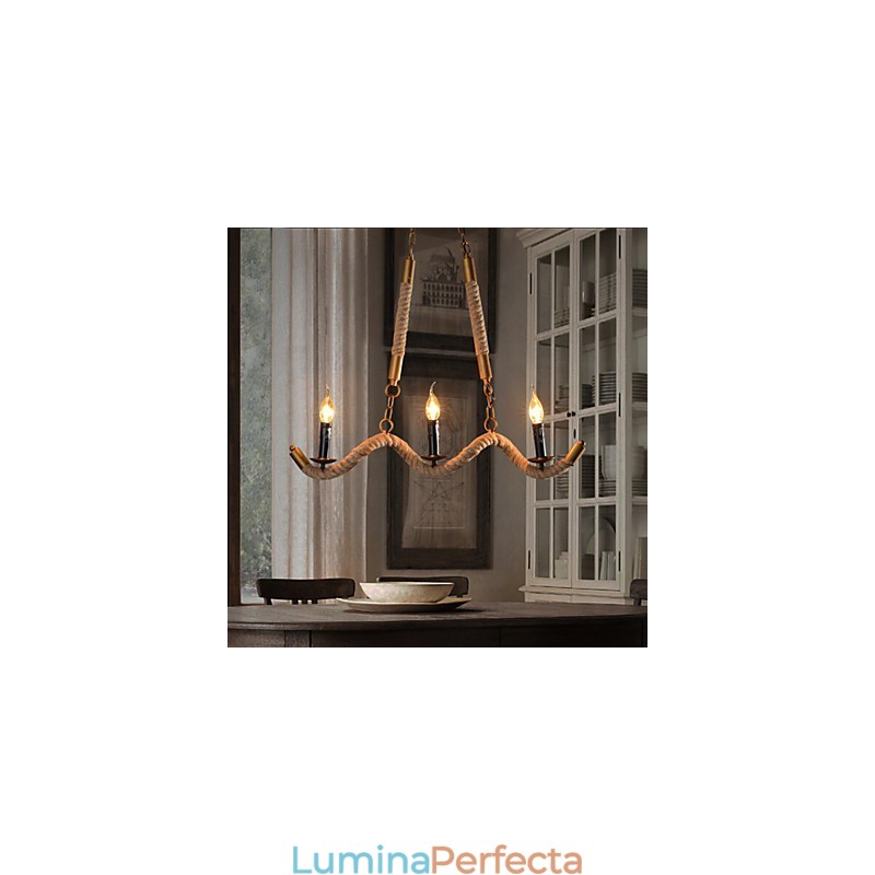 Lumanare Canepa Candelabru Vintage Pandantiv Fier Forjat Val Canepa Corda Candelabru