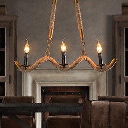 Lumanare Canepa Candelabru Vintage Pandantiv Fier Forjat Val Canepa Corda Candelabru