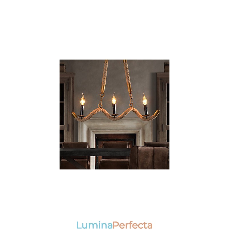 Lumanare Canepa Candelabru Vintage Pandantiv Fier Forjat Val Canepa Corda Candelabru