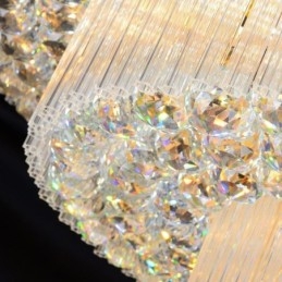 Plafoniera rotundă din cristal cu montare încasată cu telecomandă 80CM