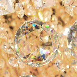 Plafoniera rotundă din cristal cu montare încasată cu telecomandă 80CM