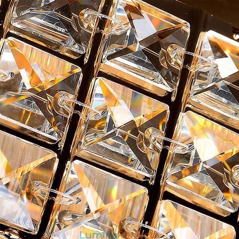 Plafoniera rotundă din cristal cu montare încasată cu telecomandă 80CM