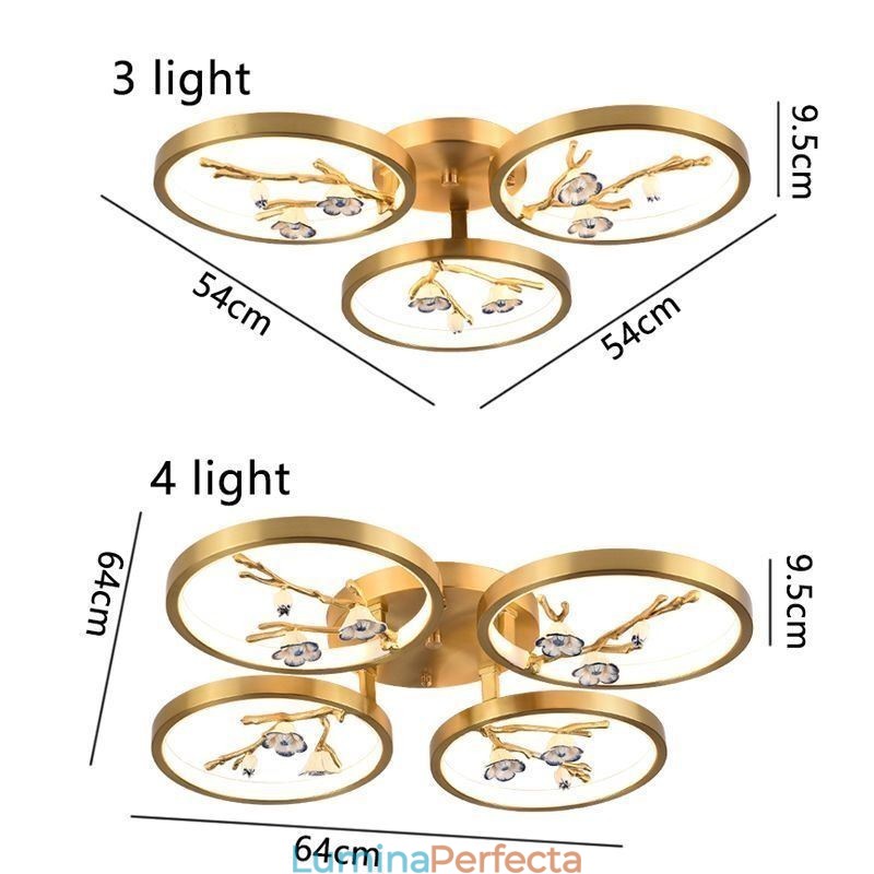 Plafoniera cu montaj încadrat cupru Art Branch Plum Blossom