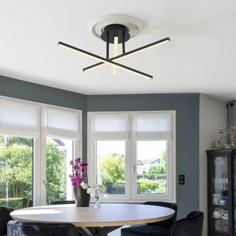 Plafoniera modernă, simplă, din aluminiu, cu bandă artistică