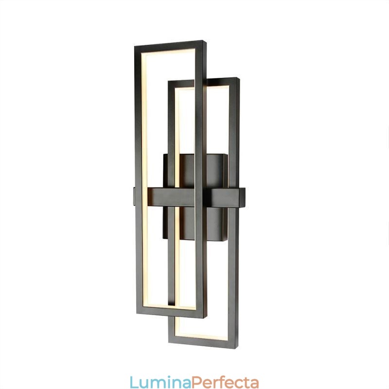 Plafoniera pătrată geometrică minimalistă din aluminiu cu montare încastrabilă
