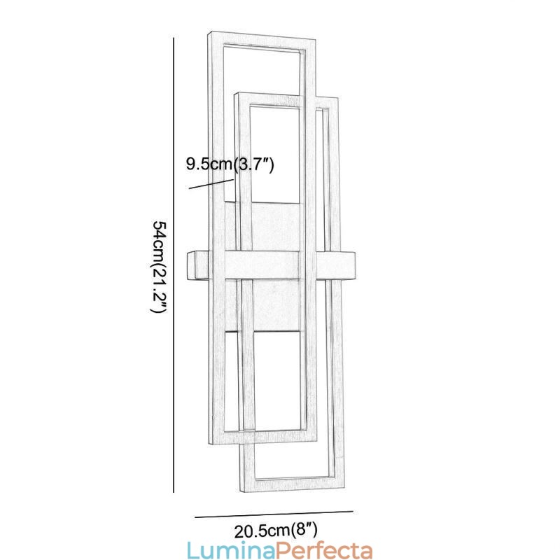 Plafoniera pătrată geometrică minimalistă din aluminiu cu montare încastrabilă