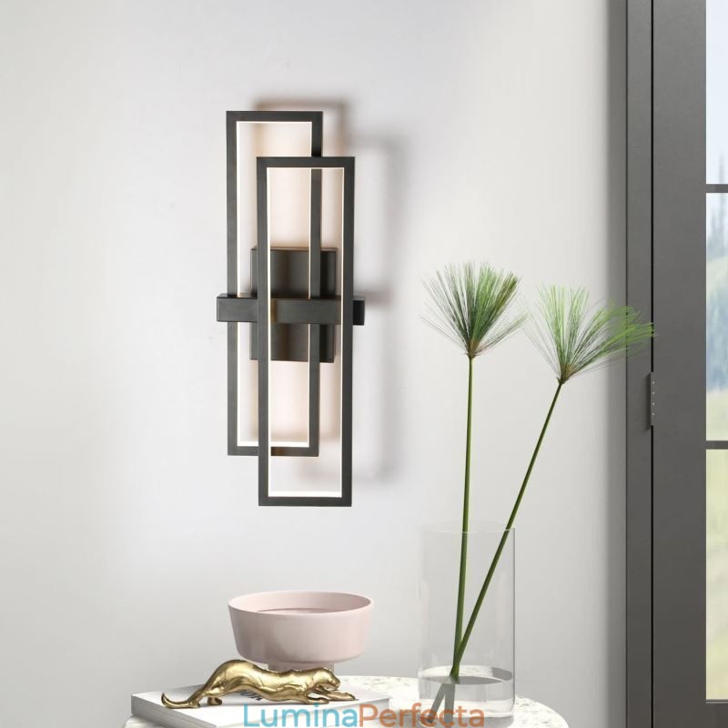 Plafoniera pătrată geometrică minimalistă din aluminiu cu montare încastrabilă