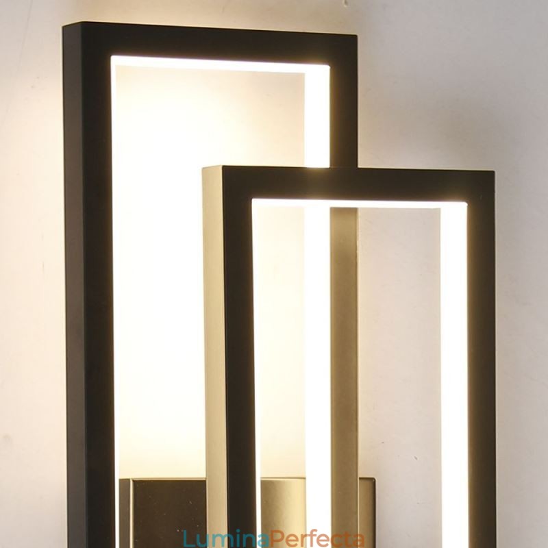 Plafoniera pătrată geometrică minimalistă din aluminiu cu montare încastrabilă