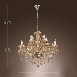 Candelabru Cristal Lux Modern 2 Tiers Living 12 Lumini
