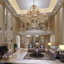 Candelabru Cristal Lux Modern 2 Tiers Living 12 Lumini
