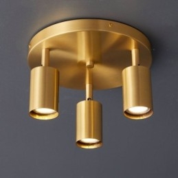 Suport de încastrat modern, negru, auriu, cu 3 lumini Iluminat pentru locuință cupru