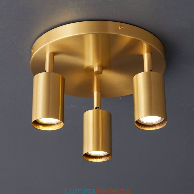 Suport de încastrat modern, negru, auriu, cu 3 lumini Iluminat pentru locuință cupru