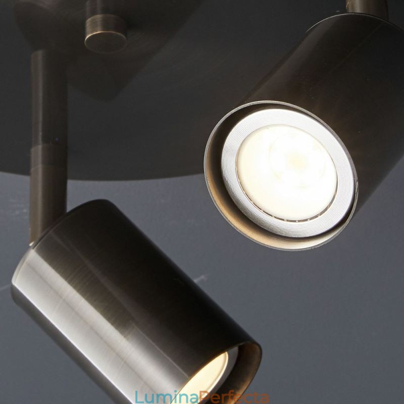 Suport de încastrat modern, negru, auriu, cu 3 lumini Iluminat pentru locuință cupru