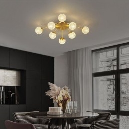 Plafoniera aurie modernă cu montaj încastrat. Corp de iluminat decorativ