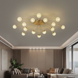 Plafoniera aurie modernă cu montaj încastrat. Corp de iluminat decorativ