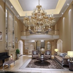Candelabru Cristal Lux Modern 2 Tiers Living 12 Lumini
