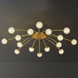 Plafoniera aurie modernă cu montaj încastrat. Corp de iluminat decorativ