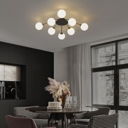 Plafoniera neagră modernă cu montaj încastrat. Corp de iluminat decorativ