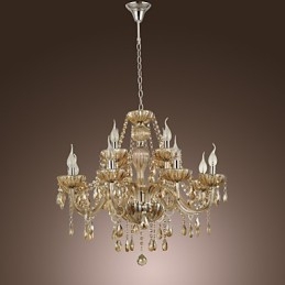 Candelabru Cristal Lux Modern 2 Tiers Living 12 Lumini