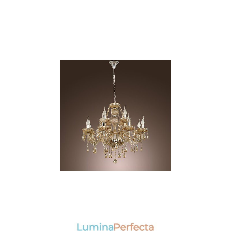 Candelabru Cristal Lux Modern 2 Tiers Living 12 Lumini