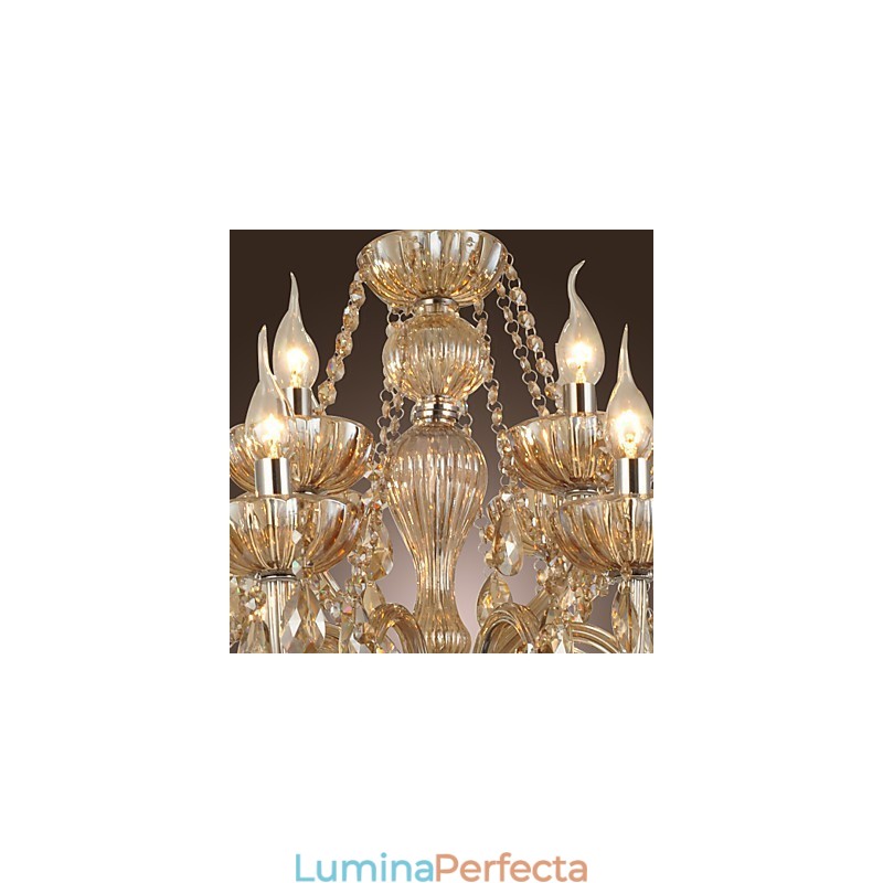 Candelabru Cristal Lux Modern 2 Tiers Living 12 Lumini