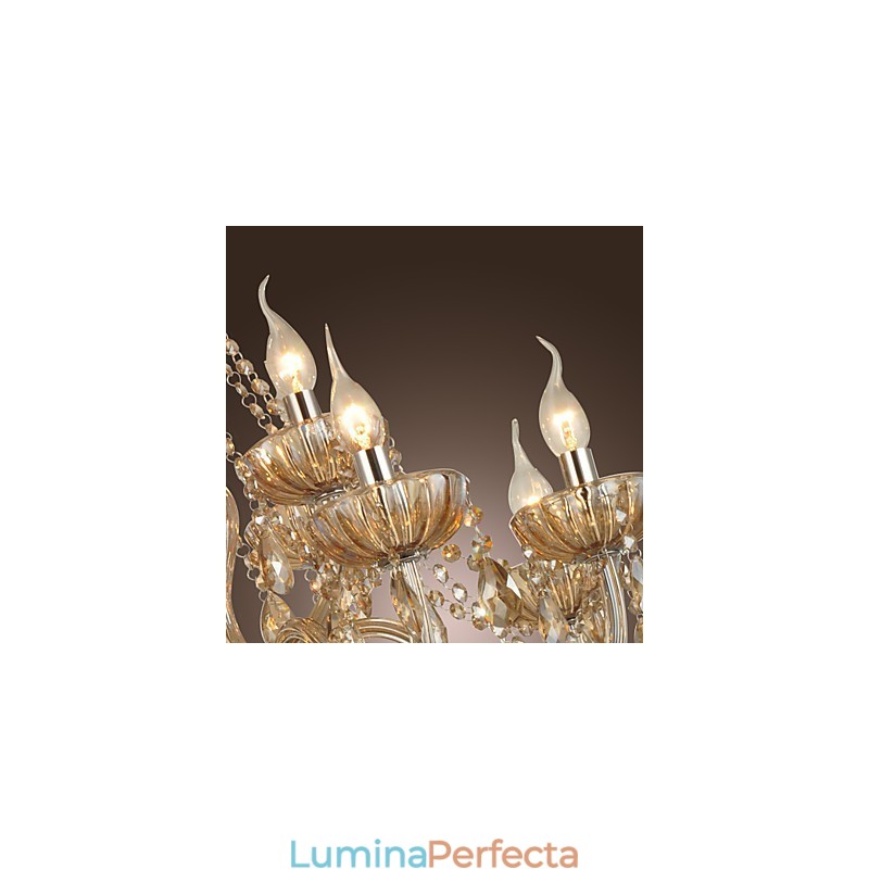 Candelabru Cristal Lux Modern 2 Tiers Living 12 Lumini