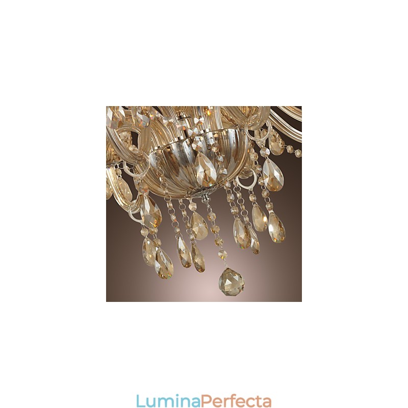 Candelabru Cristal Lux Modern 2 Tiers Living 12 Lumini