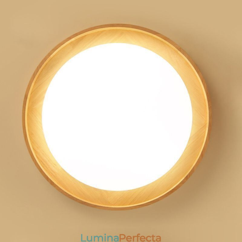Plafoniera modernă Plafoniera rotundă din lemn acrilic