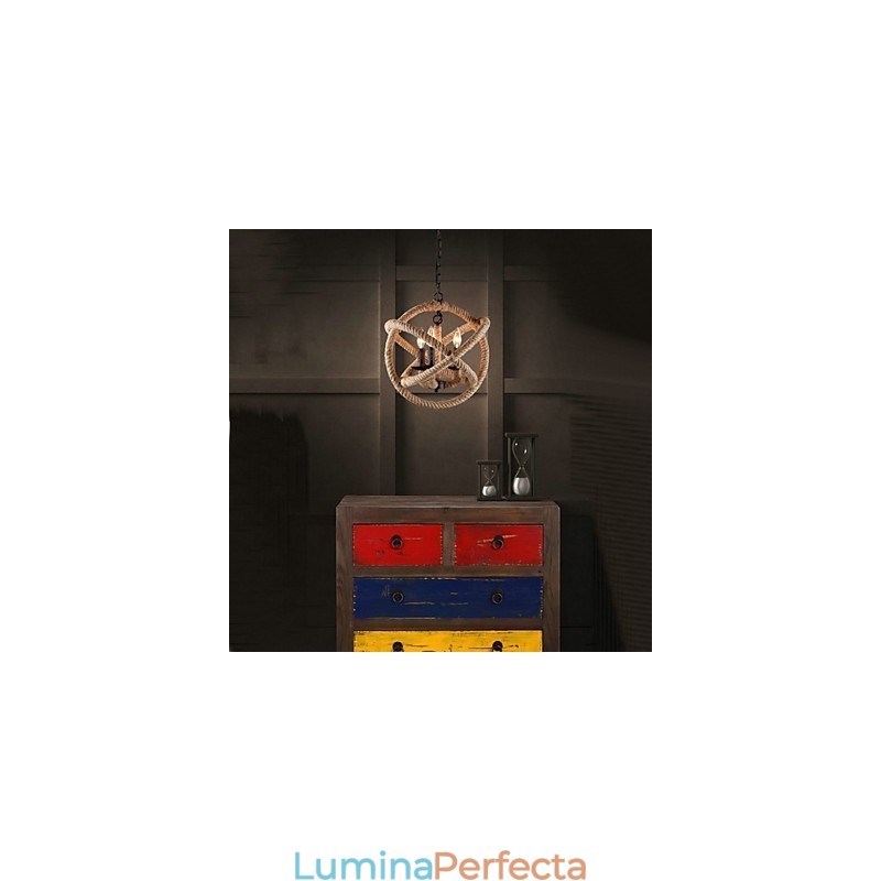 Candelabru din metal cu pictură în stil country