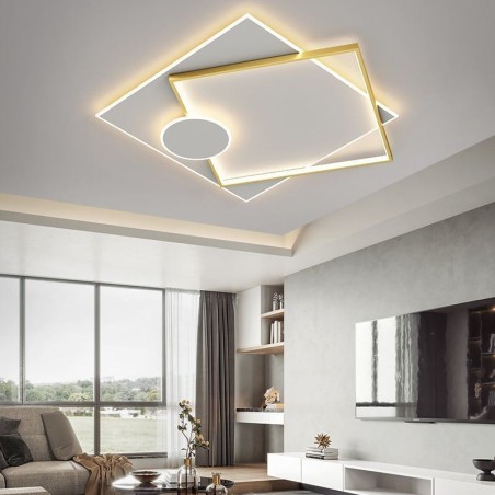 Plafoniera modernă, pătrată, geometrică, din acril Plafoniera modernă, pătrată, geometrică, din acril