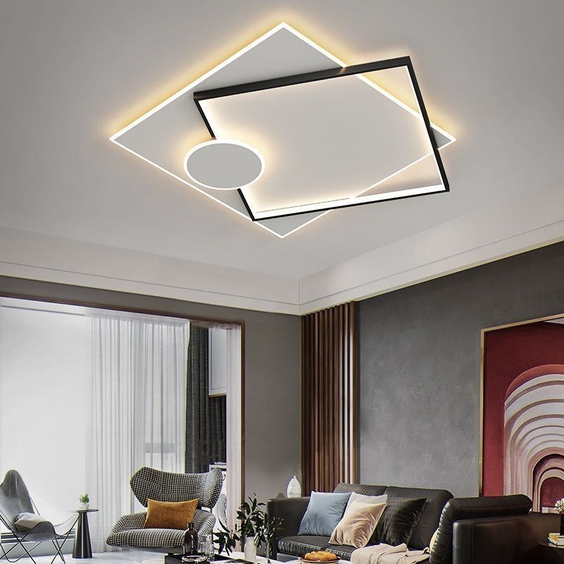 Plafoniera modernă, pătrată, geometrică, din acril