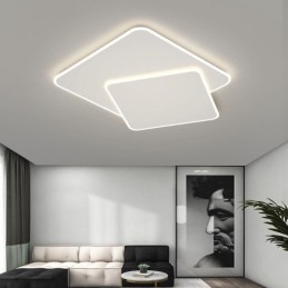 Plafoniera pătrată geometrică modernă cu montare încasată