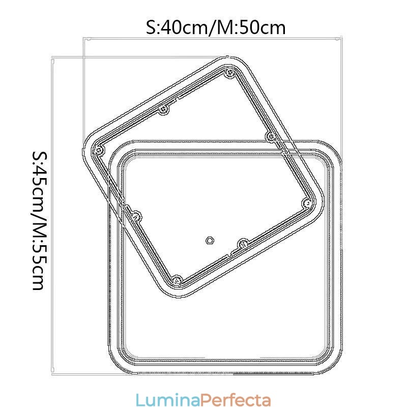 Plafoniera pătrată geometrică modernă cu montare încasată