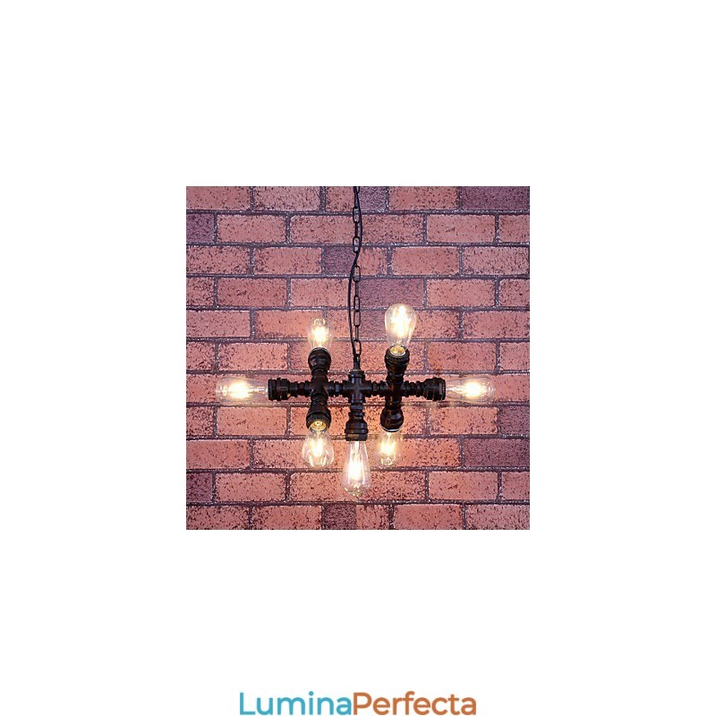 Candelabru din metal cu pictură vintage