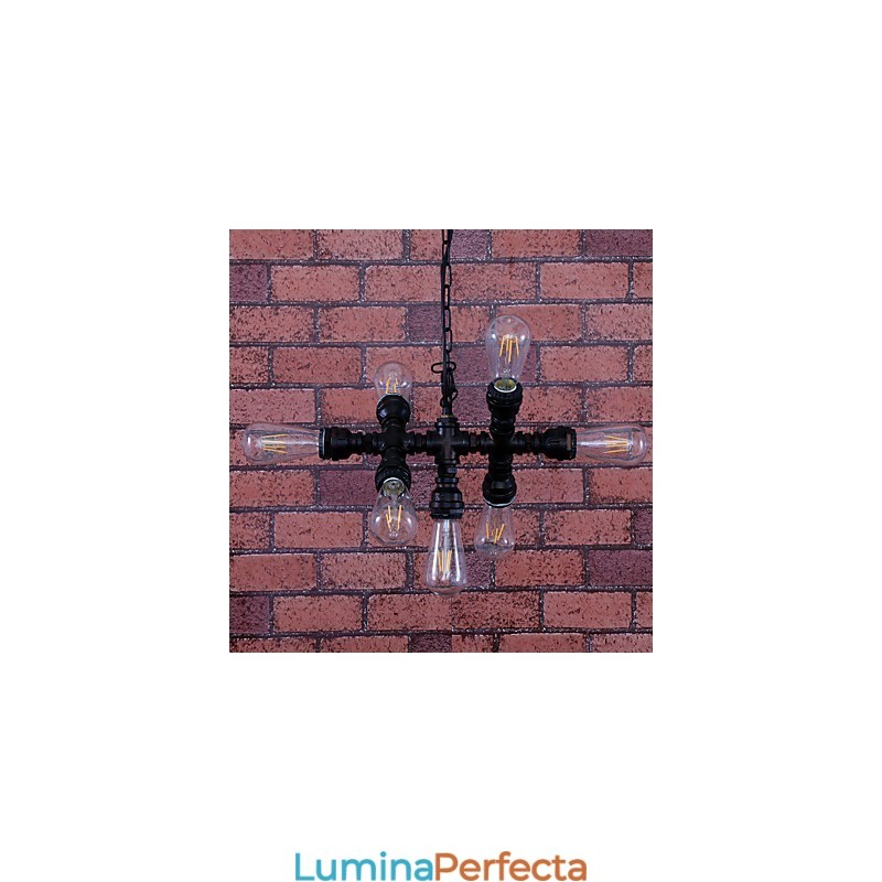Candelabru din metal cu pictură vintage
