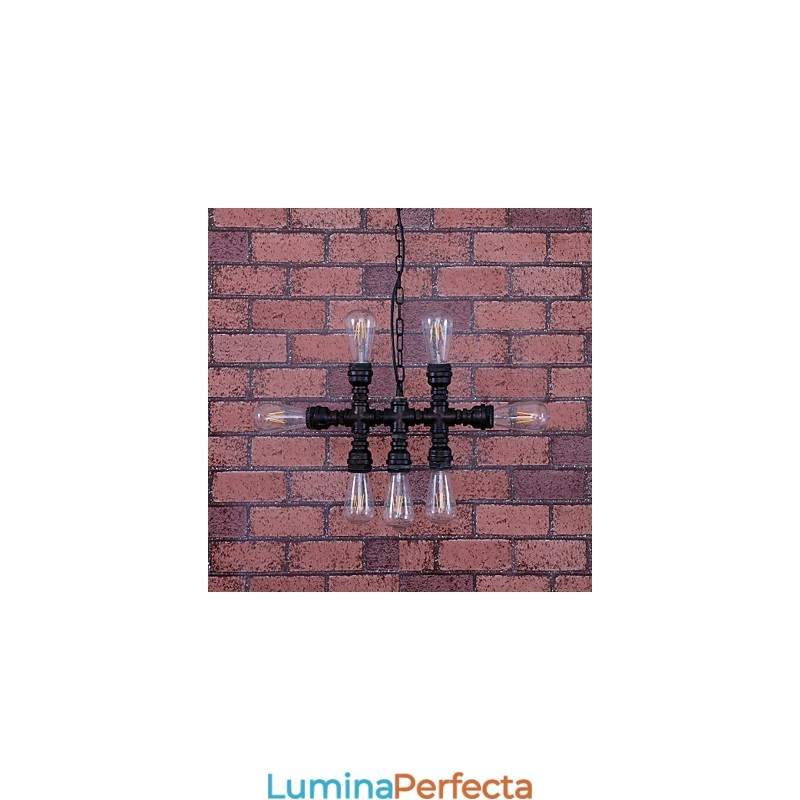Candelabru din metal cu pictură vintage