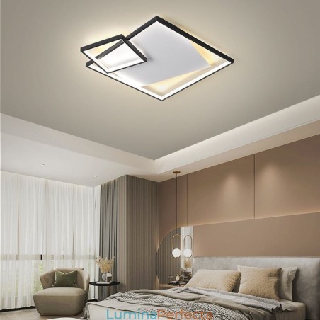 Plafoniera modernă pătrată pentru interior. Corpuri de iluminat inteligente Plafoniera modernă pătrată pentru interior. Corpuri de iluminat inteligente