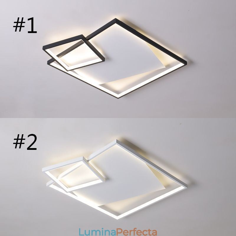 Plafoniera modernă pătrată pentru interior. Corpuri de iluminat inteligente