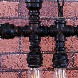 Candelabru din metal cu pictură vintage