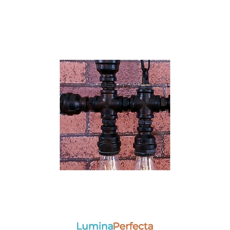 Candelabru din metal cu pictură vintage