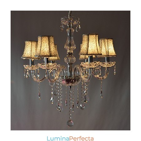Candelabru Modern de Lux 6 Lumini In Decor Cristal Candelabru Modern de Lux 6 Lumini In Decor Cristal