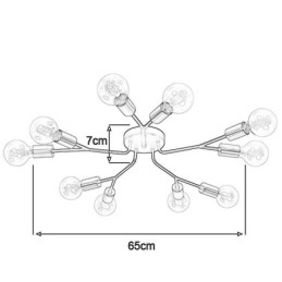 Plafoniera modernă Candelabru vintage negru