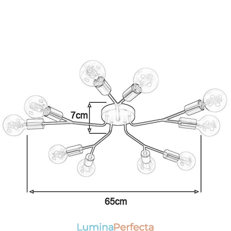 Plafoniera modernă Candelabru vintage negru