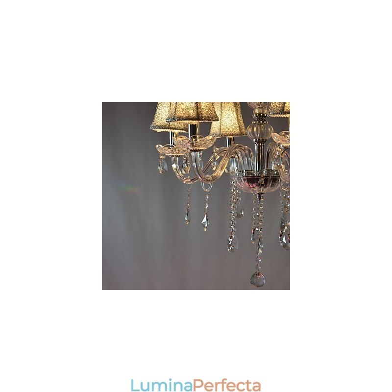 Candelabru Modern de Lux 6 Lumini In Decor Cristal