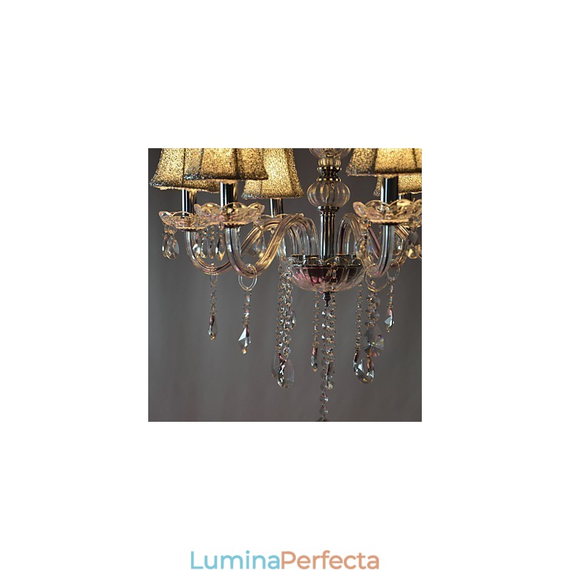 Candelabru Modern de Lux 6 Lumini In Decor Cristal