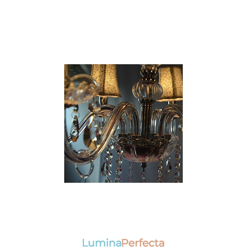Candelabru Modern de Lux 6 Lumini In Decor Cristal