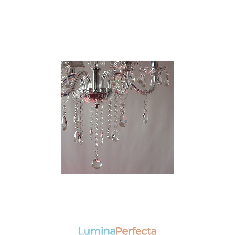 Candelabru Modern de Lux 6 Lumini In Decor Cristal