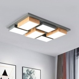 Plafoniera modernă din acrilic. Plafoniera geometrică din lemn